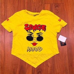 Savage Mood Yellow Kids Graphic Tee